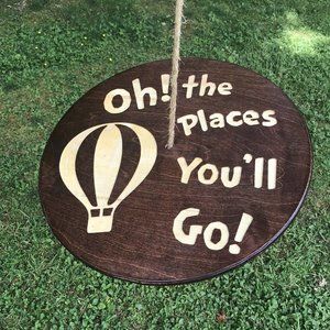 Handmade Wooden Tree Swing Disk | Oh The Places |
